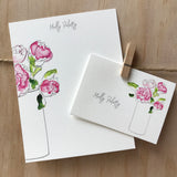 Pink peony stationery